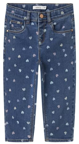 Name IT Mädchen Nmfbella Mom Shaped Jeans 3555-On Noos, Denim Blue, 92 EU