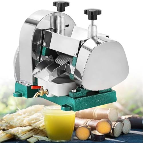 Manuelle Zuckerrohr-Entsafter-Maschine 50kg/h Kommerzieller Zuckerrohrpresse Edelstahl-Zuckerrohr-Extraktionsmaschine Zuckerrohr Extraktor mit Filter,um köstlichen Saft für das Restaura