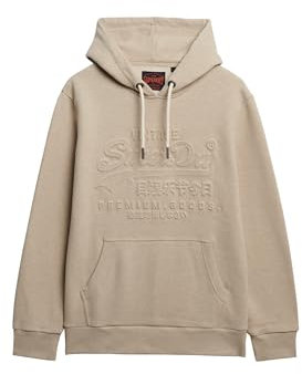Superdry Herren Hoodie mit geprägter Grafik Pastellbeige Meliert XL