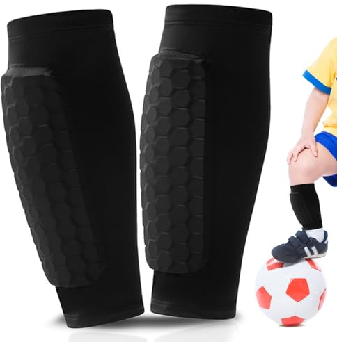 Fotbollsbenskydd för barn, med strumphylsa, ett par smalbensskydd för barn, idealiska för fotboll och andra sporter
