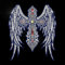 ANATTASOUL White Rhinestone Iron on Transfers Cross Wings Glitter Diamante Hotfix Patches for Clothes, Large Glitter Iron On Sequin Applique for Jeans Jacket Caps Bag T-Shirts Shoes DIY Decor