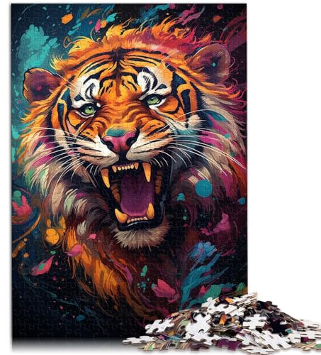 Puzzle für Erwachsene 1000 Teile majestätisches Gemälde Tiger Relax Games ganze Familie 26x38cm