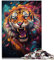 Puzzle für Erwachsene 1000 Teile majestätisches Gemälde Tiger Relax Games ganze Familie 26x38cm