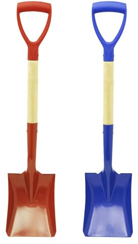 Set of 2 Extra Large 29Inch Garden Beach Spade-Giant Wooden Handled Metal Sand Shovel for Kids ~ Colours Vary