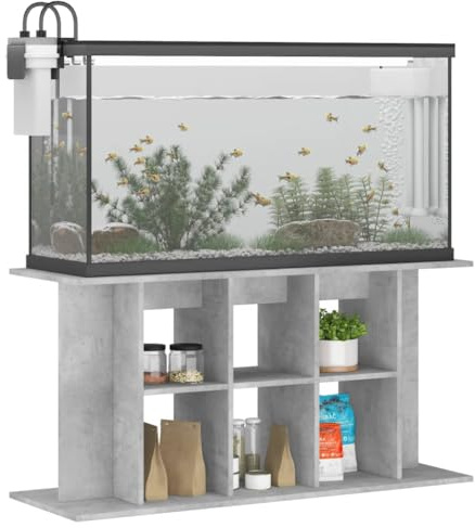 Tomostar Halterung für Aquarium, Möbel für Aquarien, Grundschrank, Aquariumtisch, Betongrau, 120 x 40 x 60 cm, Holz