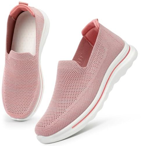 OFFCUP Zapatillas Sin Cordones para Mujer, Zapatillas Ortopédicas para Mujer Comodos y Ligeras, Sin Cordones Zapatos Ortopédicos Transpirables, para Correr, Trabajar, Andar, Pasear (Rosado/39EU)