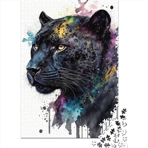 1000 Black Panther Puzzles für Erwachsene, Jugendliche und Familien – Holzpuzzles, 1000 Teile (75 x 50 cm)