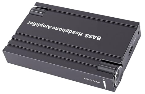 Annadue Kopfhörerverstärker, 2 stufiger Verstärkungsschalter, Bassverstärkung, 16–300 Ohm, 3,5 Mm AUX Eingang, Ausgang mit Wiederaufladbarem Typ C für PC, Smartphone, Spielek
