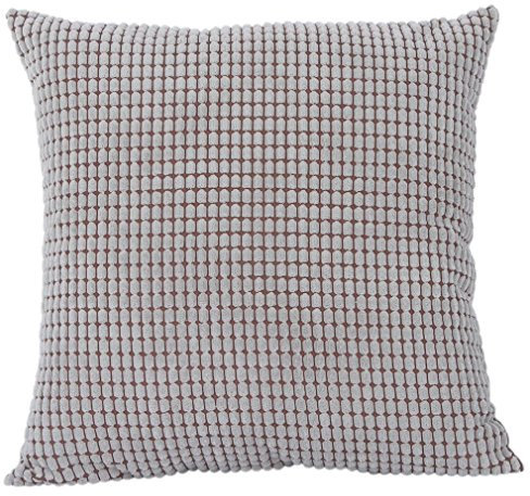 Nunubee Corduroy Baumwolle Kord Modern Rechteckig Kissenbezüge Dekorative Kissenbezug Dekokissen Sofakissen Lendenkissen Wurfkissenbezug Kissenhülle, Creme und Braun 60x60cm