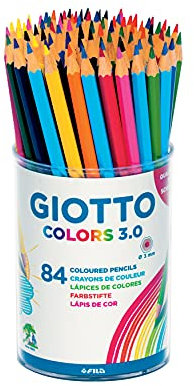 GIOTTO Colors 3.0 Colouring Pencils, 84 Pieces in Assorted Colours, Ideal for Children, Parties, and Schools