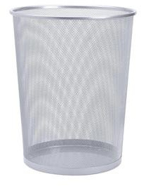 5 Star Mesh Waste Bin Lightweight Sturdy Scratch Resistant W275xH350mm Silver