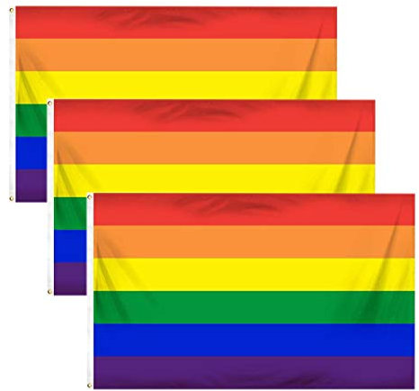 Fröhlich Stolz-Flagge, 3er-Pack Regenbogenflaggen Fröhlich Lesbian Peace Flagge für Fröhlich Stolz-Feiern