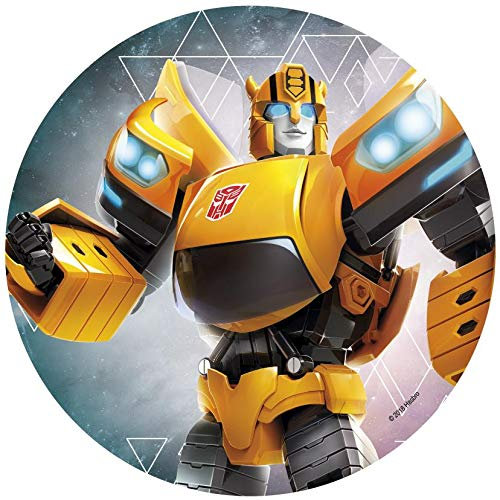 Modecor Transformers 10.5cm x 10.5cm x 8.25cm White Bright Sugar Cake Topper for Birthday Fandom Celebration