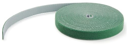 StarTech.com Rotolo di nastro a strappo da 30,5 m, Fascette riutilizzabili da tagliare su misura, Fascette serracavo in tessuto con fissaggio a strappo per cavi industriali, Verde (HKLP100GN)