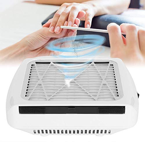 Naroote Colector de Polvo de uñas, 80W Colector de Polvo de uñas Ventilador de succión de Polvo de uñas Aspirador de uñas con Filtro(UE, 110240 V)