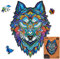UNIDRAGON Original Wooden Jigsaw Puzzle - Majestic Wolf, 99 pcs, Small 6.7х9.5, Unique Animal Shaped Puzzle Box, Birthday Gift Idea for Kids, Adults, Girls, Boys, Family Game and Hobby