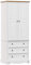 Home Source Solid Pine Wood 2 Door, 3 Drawer Bedroom Wardrobe, White