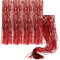 com-four® 5X Lametta - Rote Girlande für Weihnachten - Christbaumschmuck für den Tannenbaum - Vorhang mit Welligen Fäden (Rot - 5 Stück)