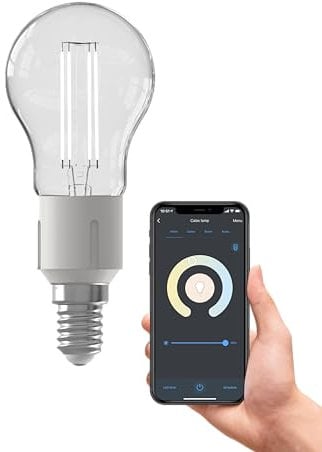 CALEX Smart LED Lampe, E14, Filament, warmweißes Licht, dimmbar, WLAN App- & Sprachsteuerung