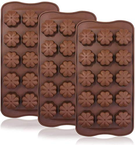 3 Stück Vierblättriges Kleeblatt Pralinenformen, Wiederverwendbare Silikonpfannen Mit 15 Kavitäten, Handgemachte Gelee-Eiswürfel-Fondant-Dessertherstellung, Küche Backdekoration