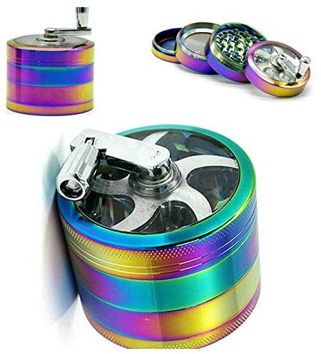DEALBOX 40MM Rainbow Mill Handle Grinders Portable ZINC Alloy Metal Spice Crusher Grinder