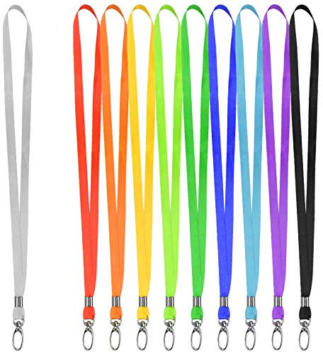 10 Stück Nylon Schlüsselbänder mit Swivel Schließe, Büro Schlüsselband Umhängeband Abzeichen Lanyards, Neck Strap Lanyard für Kamera Schlüssel Ausweishülle Namensschilder (Bunt)