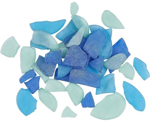 PH PandaHall Cristal de 3 colores azul cobalto aguamarina y verde esmerilado para arte manualidades y decoración, vidrio de mar a granel