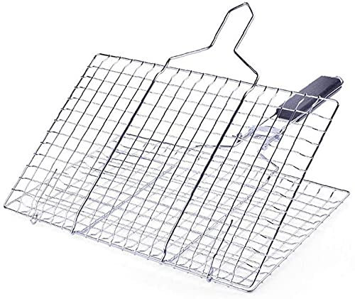 Grillkorb Edelstahl Grillkorb Mit Abnehmbarem Griff, Perfekt Zum Grillen Von Gemüse, Fisch, Garnelen, Grillzubehör BBQ