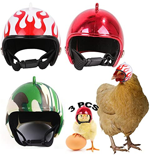 Hühnerhelm Kopfbedeckung 3 Stück Hühnerhelm Kunststoff Huhn Helm Haustier Helm Helm Für Huhn Haustierschutzhelm Entzückender Helm Für Huhn Ente Vogel Und Anderes Geflüge Kopfschutz 3 Farben 4 x 4.5cm