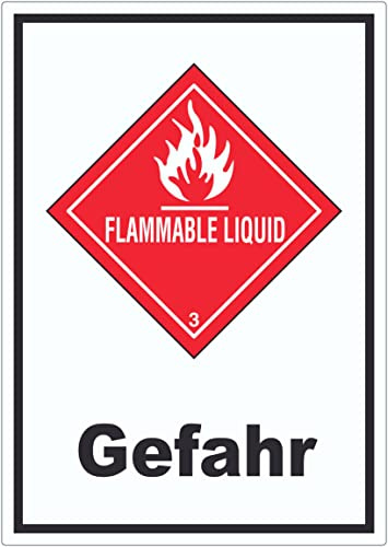 Aufkleber Entzündbare flüssige Stoffe Gefahr Flammable Liquid A7 (74x105mm)