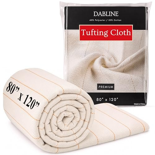 DABLINE Primäres Tufting-Tuch für Teppichherstellung und Stanznadel, Premium-Mönchtuch für Schnitt- und Schlaufenflor-Tuftingpistolen, Tufting-Stoff mit markierten Linien (203,2 x 304,8 cm)