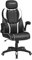SONGMICS Bürostuhl, Gaming-Stuhl, verstellbare Kopfstütze, Wippfunktion, Schreibtischstuhl, verstellbare Armlehnen, automatische Bremsräder, höhenverstellbar, schwarz-weiß OBG065W01