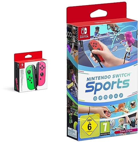 Joy-Con 2er-Set Neon-Grün/Neon-Pink + Nintendo Switch Sports (inkl. Beingurt) - [Nintendo Switch]