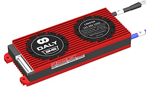 DALY Smart BMS LiFePO4 16S 48V 100A Bluetooth Smart PCB Battery Protection Board Batteriemanagementsystem mit Ausgleichskabeln und drahtlosem Bluetooth-Modul für Lithium-Eisen-Phosphat