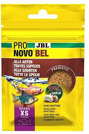 JBL PRONOVO BEL GRANO, Hauptfutter für alle Aquarienfische von 3-5 cm, Fischfutter-Granulat, Größe XS, 20 ml