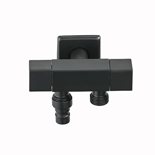 Grifo doble one in two out grifo doble lavadora y fregadero grifo lavadora 1/2 grifo lavadora doble salida grifo doble jardin laton para balcón,negro A