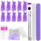 Aubeifou Outils de Dissolvant pour vernis à ongles,10 pinces,grattoir, poussoir à cuticules,limes à ongles,brosse,séparateurs à doigts,100 tampons en coton,flacon de distribution