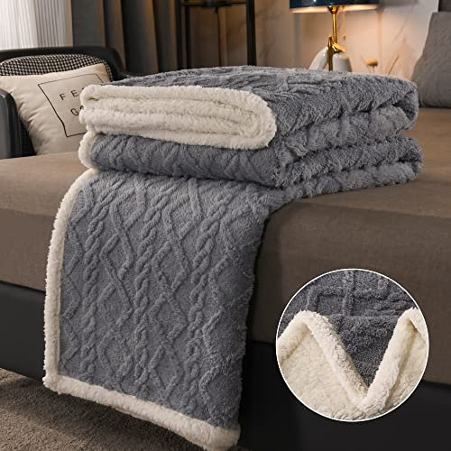 OLDBIAO Kinder Kuscheldecke 70 x 100 cm Grau Weiß Flauschig Extra Weich & Warm Wohndecke Flanell Fleecedecke, als Couchdecke Sofadecke Einzelbett Bettüberwurf für den Winter