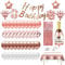 Rosegold - Ghirlanda Decorativa per Feste di Compleanno.Tovaglie Tendina Banner Palloncini Coriandoli, per Donne Ragazza Compleanno Nozze Festa Decor