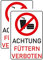 INDIGOS UG - Schilder - 300x200 mm - Schild 2 Stück - Füttern verboten - Aluverbundplatte - für Garage, Hotel, Parkplatz, Schule, Carport, Firma