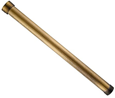 Tube d'extension de douche de 5,1 cm (30 cm), douche ronde chromée, tuyau en laiton, pommeau de douche droit à main pour salle de bain, extension de tube de bras d'extension (couleur : laiton antique)