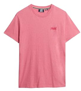 Superdry Herren Essential T-Shirt aus Bio-Baumwolle mit Logo Punsch Pink Meliert XXXL