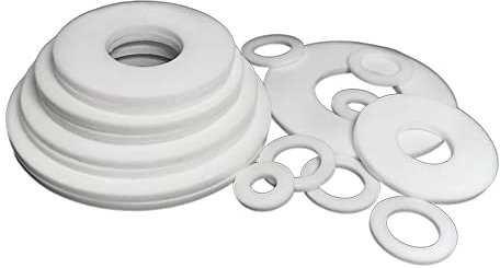 GatherTOOL 10 Teile/Satz Natur Weiß PTFE Unterlegscheibe Dichtung Abstandshalter Dichtung O-Ring for Manometer 2mm Dicke ID 6/8/10/11/12/14/15/16/18/19/20/22-100mm (Color : 10Pcs, Size : 110x100x2mm)