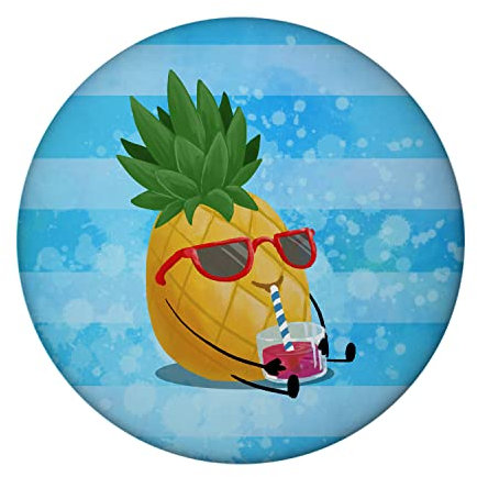 Ananas mit Sonnenbrille Sommer Magnet rund mit Flaschenöffner als süße Dekoration für die Sommerzeit für Kinder Freunde Familie die die Sommer Monate mögen für den Kühlschrank