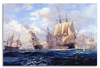 KYNA Vintage Segelboot-Poster Segelschiff Marineschiff Zerstörer Poster Dekorative Malerei Leinwand Wandposter und Kunstdruck Moderne Familie Schlafzimmer Dekor Poster 30 x 45 cm