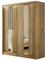 Margaret Hadas24 Kleiderschrank Lukas 200 cm mit Spiegel, Organizer, Mehrzweckschrank, Schwebetürenschrank, Garderobenschrank, Kleiderstange, Kleiderständer, Flurschrank, Schrank, 2-türig, braun,