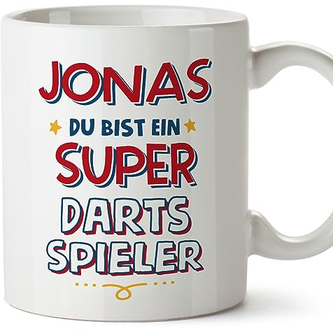 Mugffins Tassen Personalisierten für DARTS-SPIELER Mann - Auf Deutsch - Du Bist Super - 11 oz / 330 ml - Individuell Anpassbar Geschenk Mitarbeiter