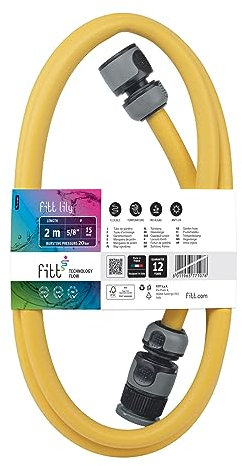 FITT Lily 5/8 (15mm) 2 m, Schlauch für die Verbindung zwischen Schlauchwagen- oder Trommel und Wasserquelle, mit Anschlussstücken