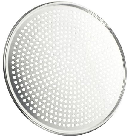 Luxshiny Rundes Tablett Aluminium- Pizza- Backsieb 12- Zoll- Maschendraht Perforiertes Pizzafach Runde Antihaft- Pizzapfanne Ofen Backformen Pizzaherstellung Netzwerkzeuge Gemüsegrill