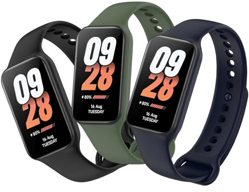 MIJOBS Correas Deportiva Compatible para Xiaomi Smart Band 8 Active, Silicona Correa de Suave y Transpirable Pulsera Compatible con Xiaomi Smart Band 8 Active Correa de Repuesto